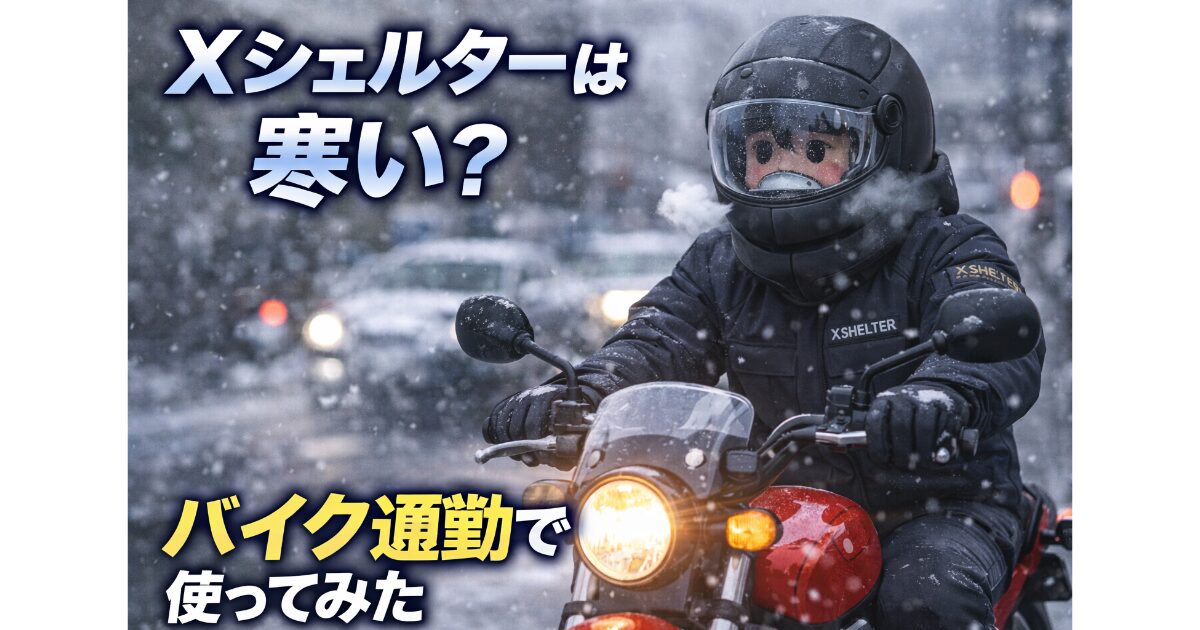 Xシェルターは寒い？バイク通勤で使ってみた